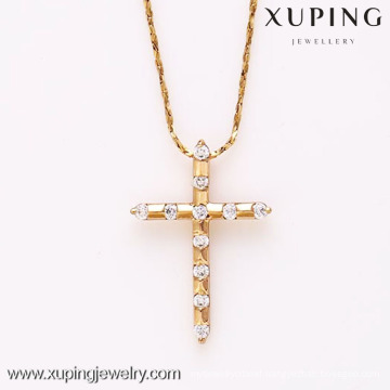 31733-Xuping Religious jewellery image of gold jesus cross pendant